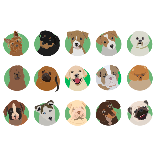 SVG Dog Breeds Icons