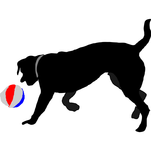 SVG Dog chasing ball vector illustration