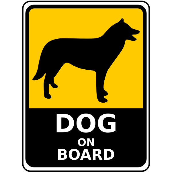 SVG Dog on board sign vector image