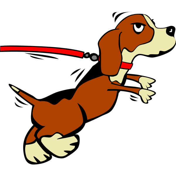 SVG Dog on leash vector drawing