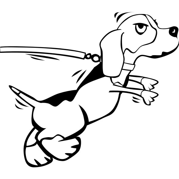 SVG Dog on leash vector image