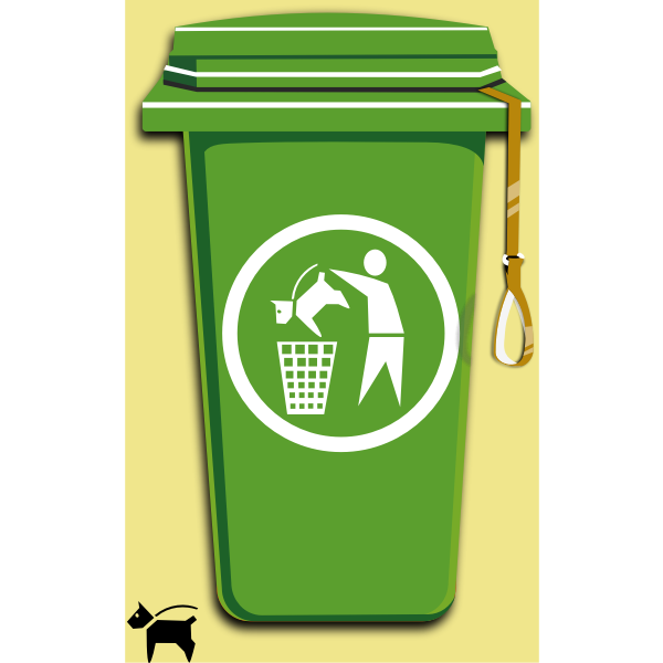 SVG Dog trash can vector image