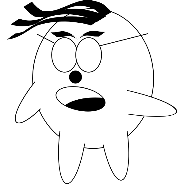 SVG Dogbert style shouting cartoon creature vector clip art