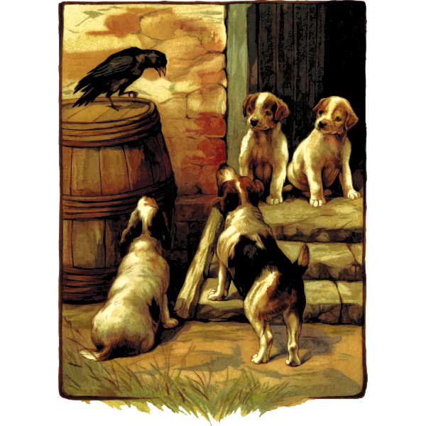 SVG Dogs and bird
