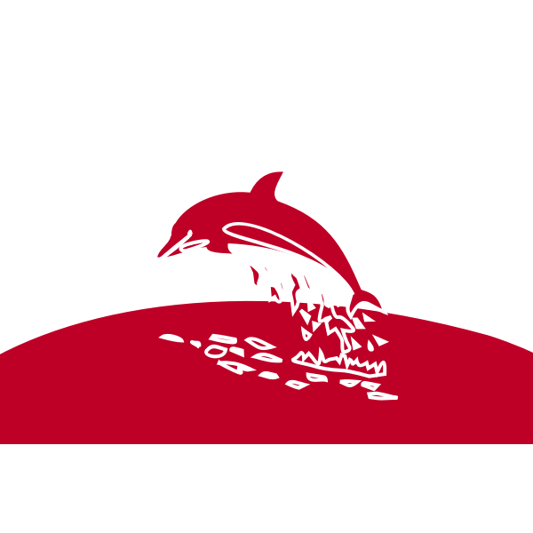 SVG Dolphin red silhouette