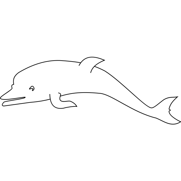 SVG Dolphin vector line art