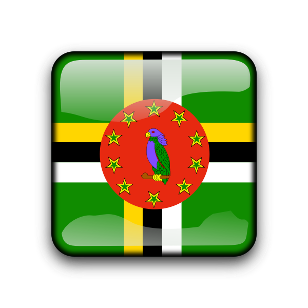 SVG Dominica flag vector button