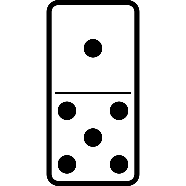 SVG Domino tile 1-5 vector drawing