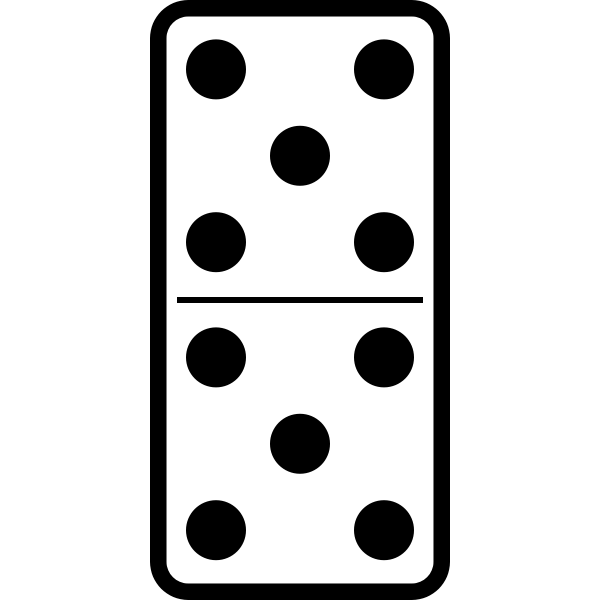 SVG Domino tile double five vector illustration