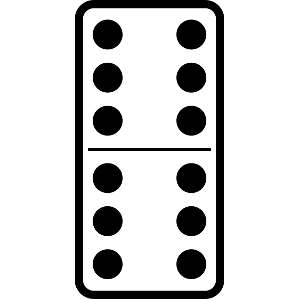 SVG Domino tile double six vector graphics