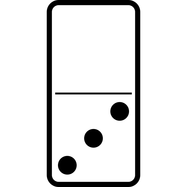SVG Domino tile with three dots vector drawing