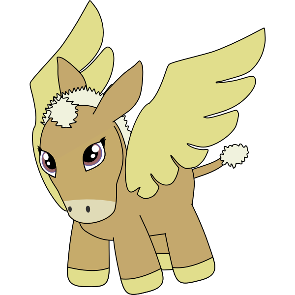 SVG Donkey pegasus in flight
