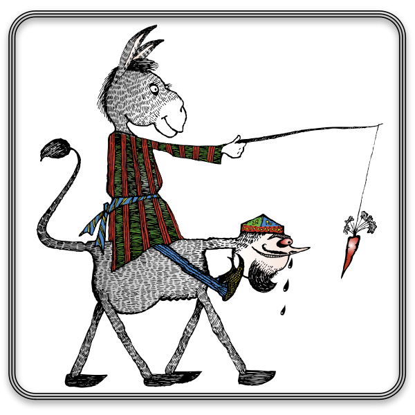 SVG Donkey ridding a man