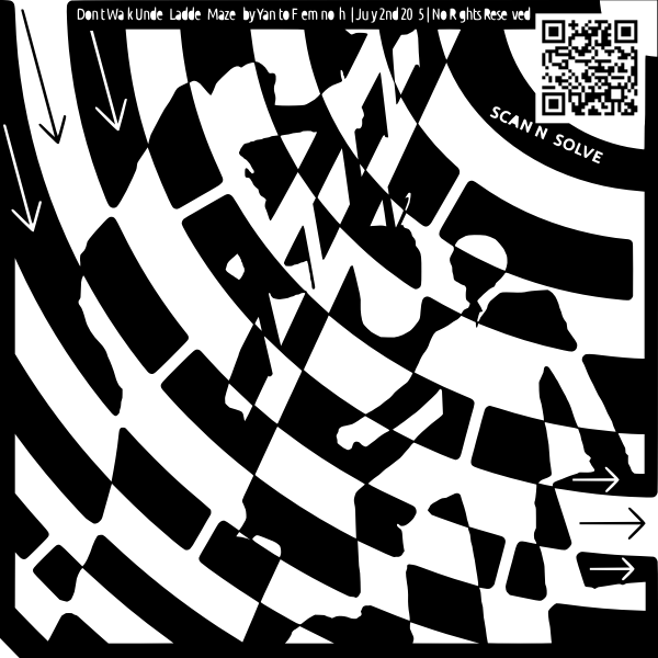 SVG dont walk under a ladder maze