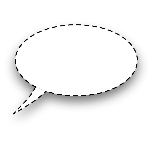 SVG Dotted line oval shaped speech bubble vector image
