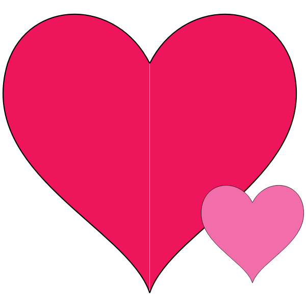 SVG Double hearts vector illustration