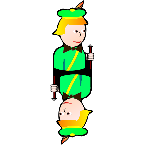 SVG Double Jack of Clubs cartoon vector clip art