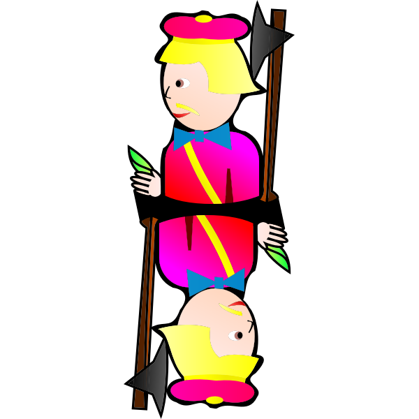SVG Double Jack of Hearts cartoon vector image