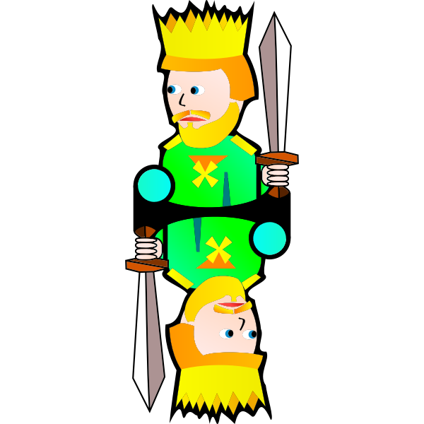SVG Double King of Clubs cartoon vector illustration