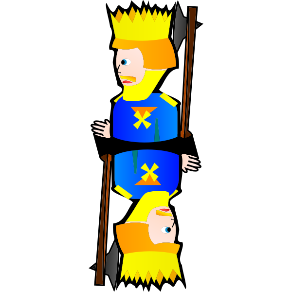 SVG Double King of Diamonds cartoon vector drawing