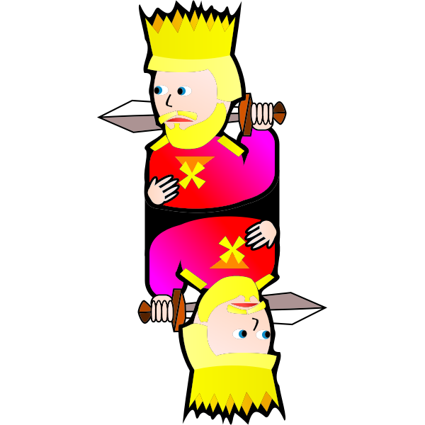 SVG Double King of Hearts cartoon vector image