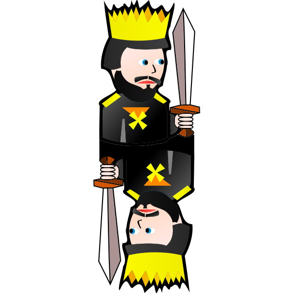 SVG Double King of Spades cartoon vector drawing