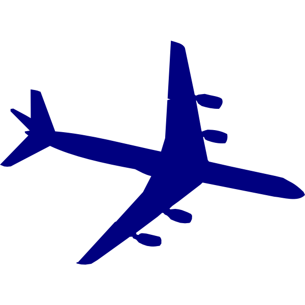 SVG Douglas DC-8 blue silhouette vector image