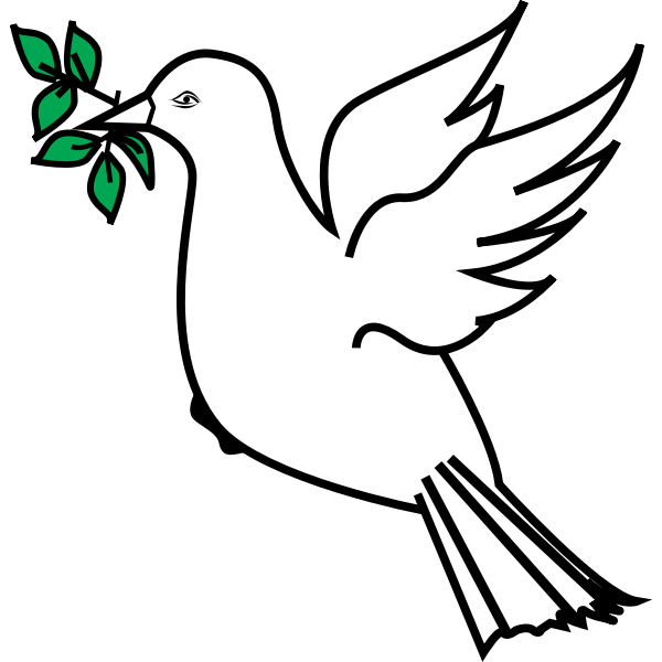 SVG Dove and olive branch drawing