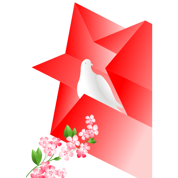 SVG Dove in star Soviet poster vector illustration