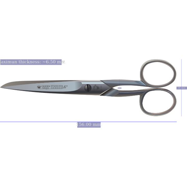 SVG Dovo 285 606 satin finish scissors with it039s measures