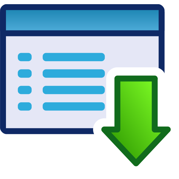 SVG Download or down green vector icon