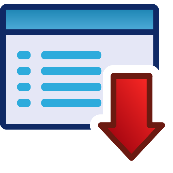 SVG Download or down red vector icon