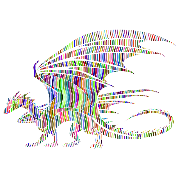 SVG Dragon silhouette prismatic color pattern