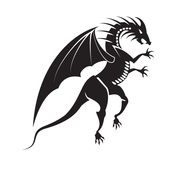 SVG Dragon silhouette tribal style