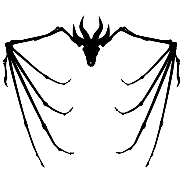 SVG Dragon Skeleton Silhouette