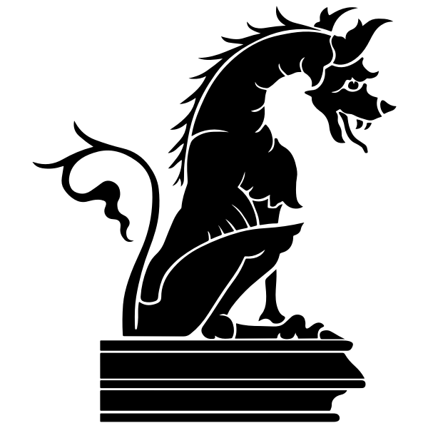 SVG Dragon Statue Silhouette