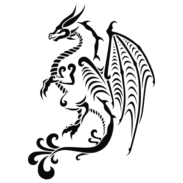SVG Dragon Tattoo Stencil Art