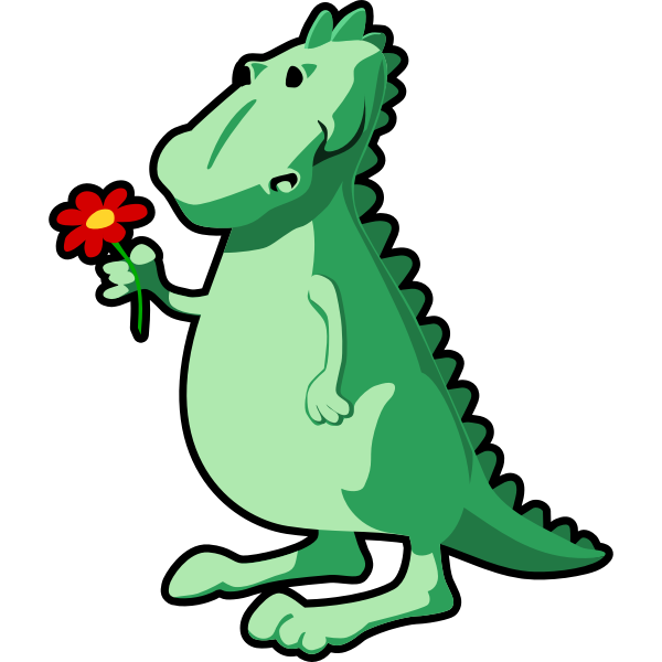 SVG Dragon with a flower