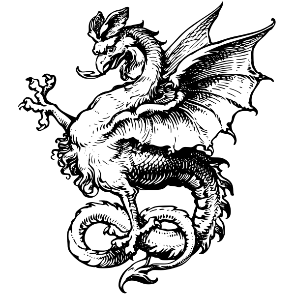 SVG Dragon With Decorative Border