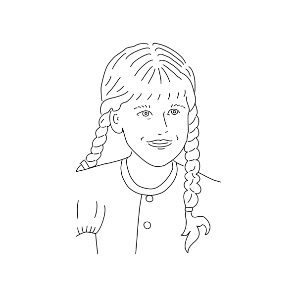 SVG Drawing of a young girl