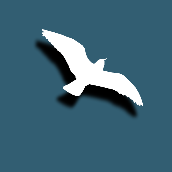SVG Drawing of bird over the sea
