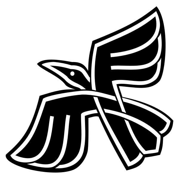 SVG Drawing of crow flying up