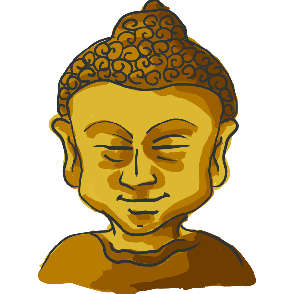 SVG Drawing of Golden Buddha039s head
