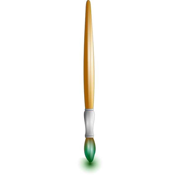 SVG Drawing of green glossy paint brush