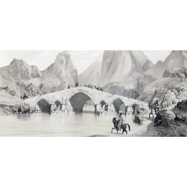 SVG Drawing of Kizil Hauzen bridge