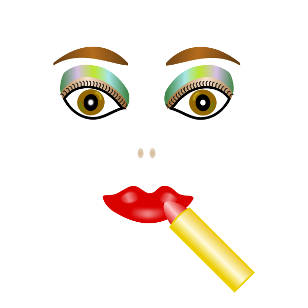 SVG Drawing of make-up on woman039s face