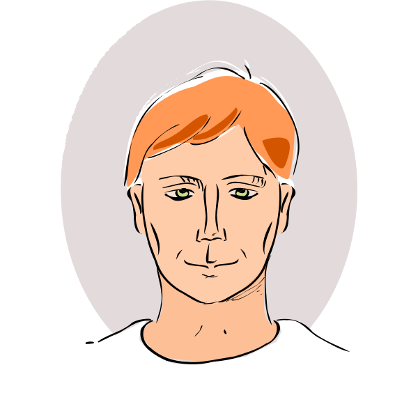 SVG drawing of man039s head