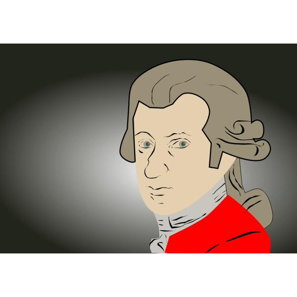 SVG Drawing of portrait of Wolfgang Amadeus Mozart