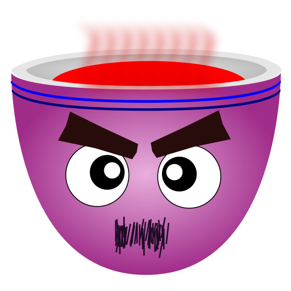 SVG Drawing of purple male cup of coffee