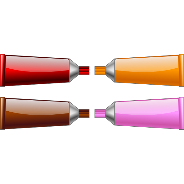 SVG Drawing of red orange brown and pink colour tubes